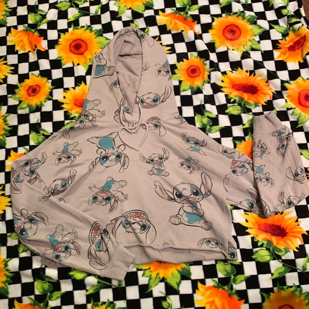 Disney stitch cropped hoodie